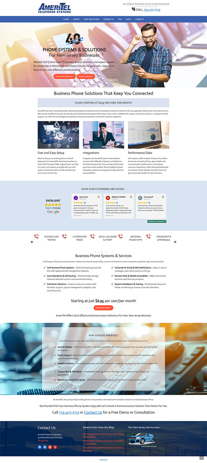 AmeriTel Telephone Systems for Voip business phone services in Brick, New Jersey