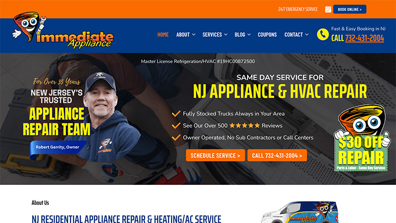 Immediate Appliance Repair Service Digital Marketing Project