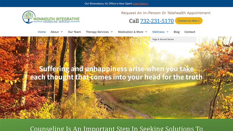Monmouth Integrative Counseling Services Digital Marketing Project
